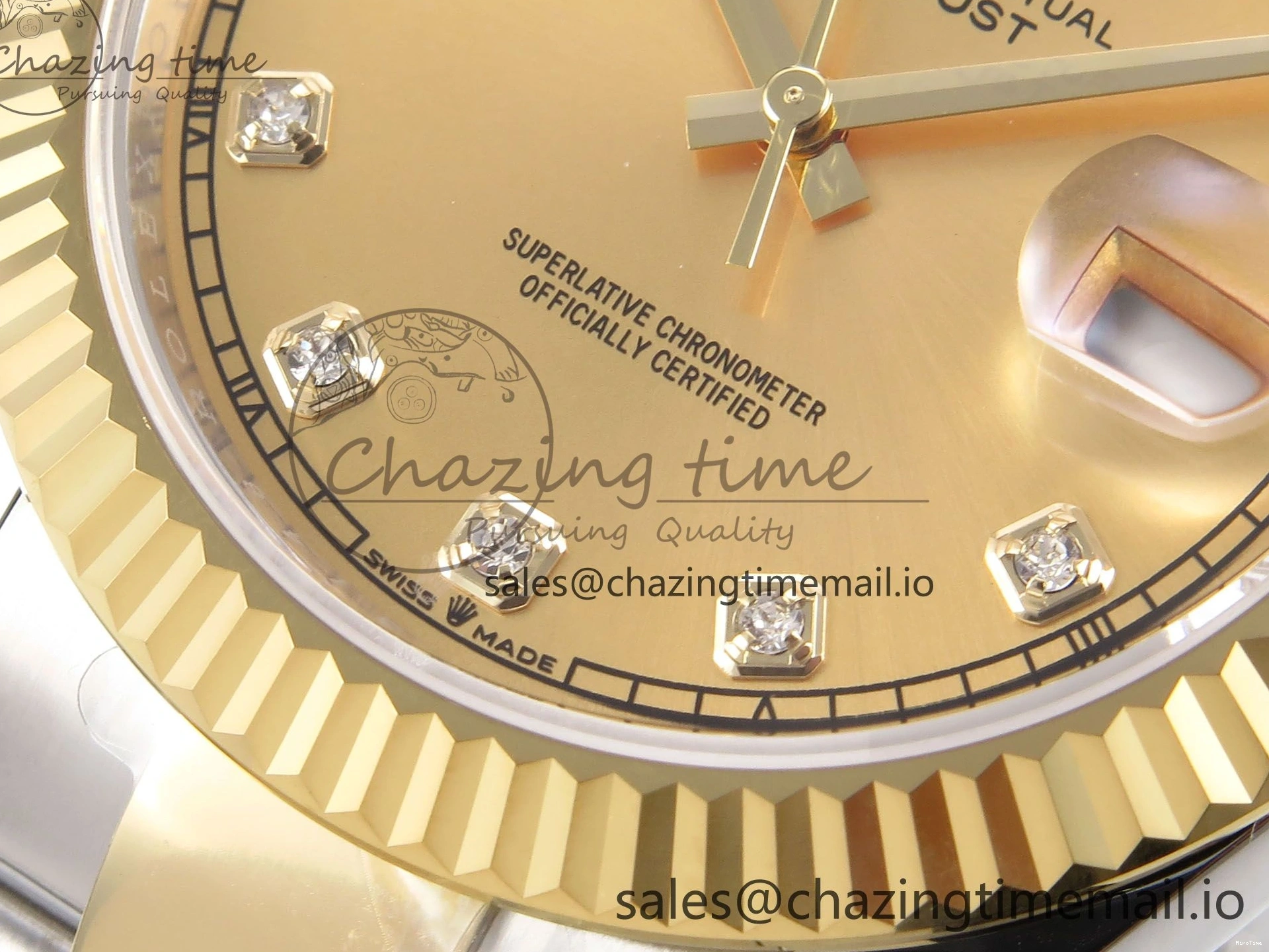 MiroTime 0514 DateJust 41 126333 EWEF Best Edition YG Diamonds Dial on SS YG Oyster Bracelet A Minimalist 973